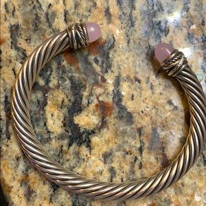 David Yurman 7mm Rose quartz w/diamonds